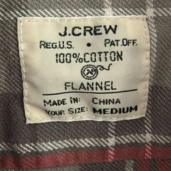 J Crew 100% Cotton Flannel Plaid Button Down Shirt Sz Medium Fall Winter Preppy - Picture 5 of 15